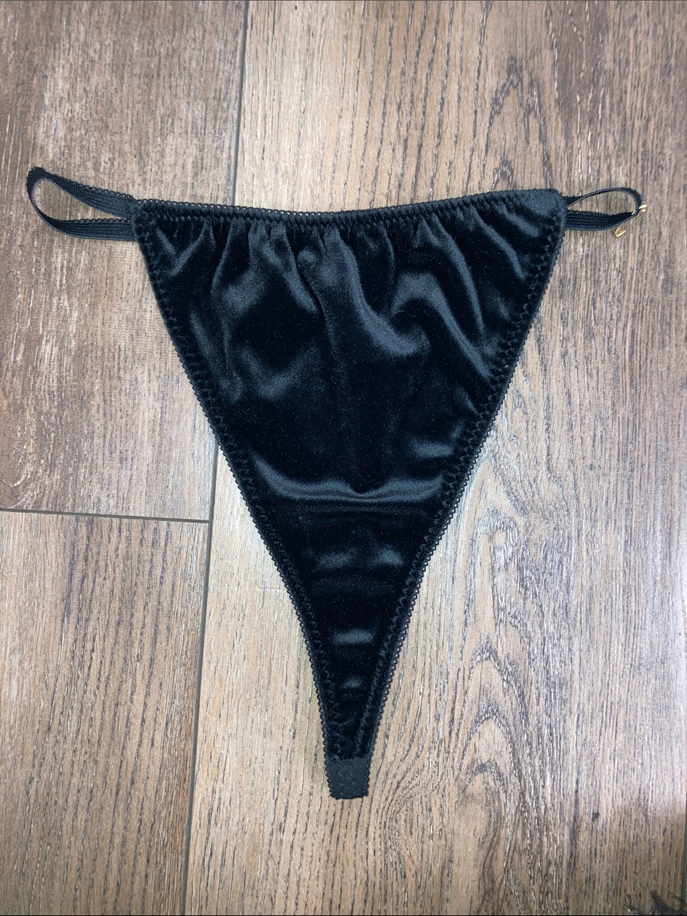 Black Sheer Marabou Trim Babydoll Lingerie Two Piece Set - Pre-loved - Picture 4 of 5